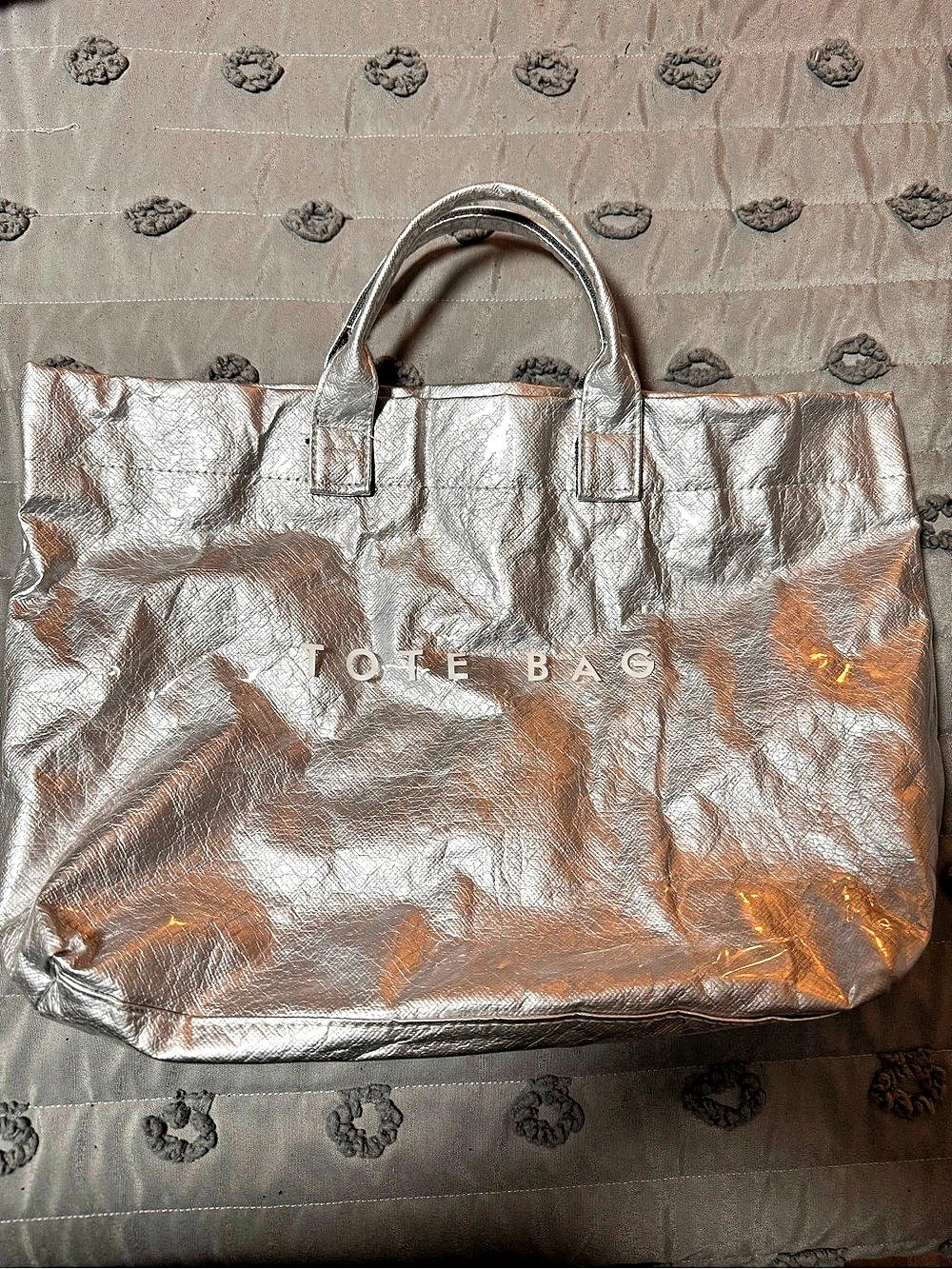 Tote Bag Metallic Silver